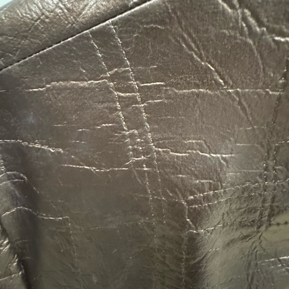 Chico’s Brown Faux Leather Jacket Medium - Picture 2 of 6